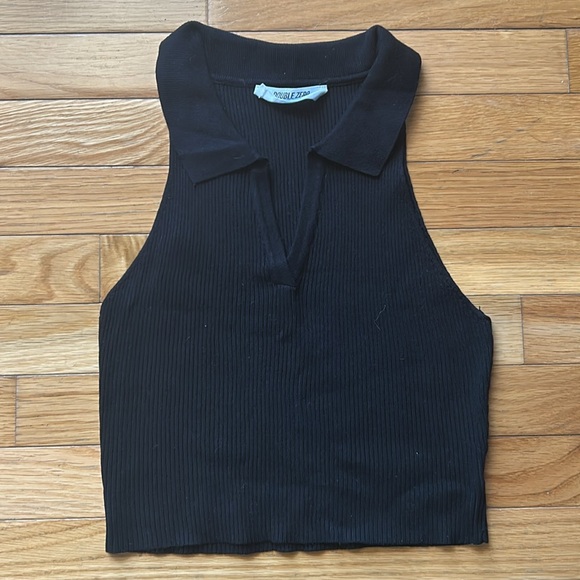 Bundle Double Zero Ribbed Halter Crop Tops Size Medium - Picture 2 of 7
